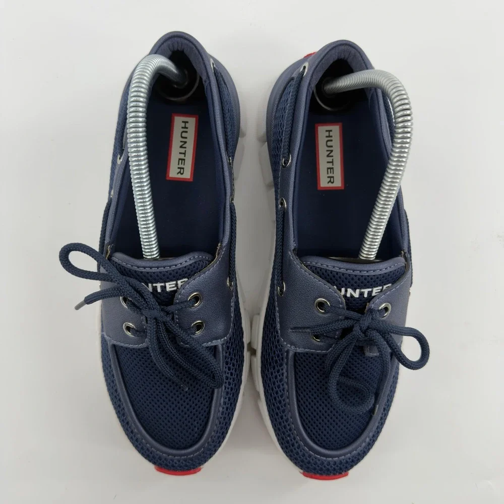 Hunter Original Mesh Boat Shoes Navy Blue Mens US 8M